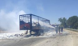 Karton Yüklü Tır Alevlere Teslim Oldu