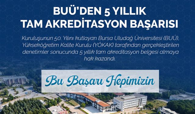 Uludağ Üniversitesi Kalite Belgesini Aldı: 5 Yıllık Tam Akreditasyon