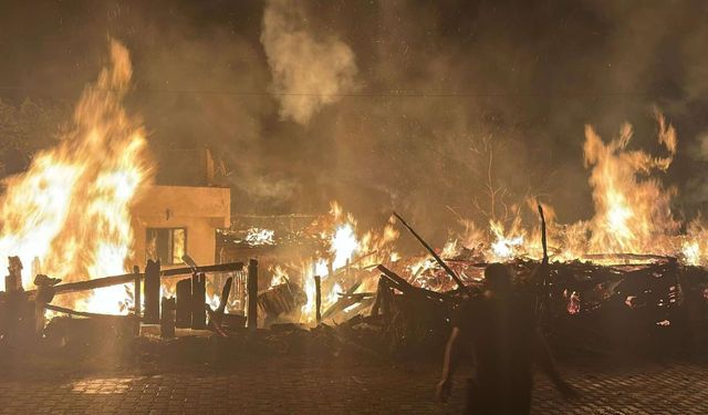 Mustafakemalpaşa’da Gece Yarısı Yangını: 2 Ev ve 3 Samanlık Kül Oldu