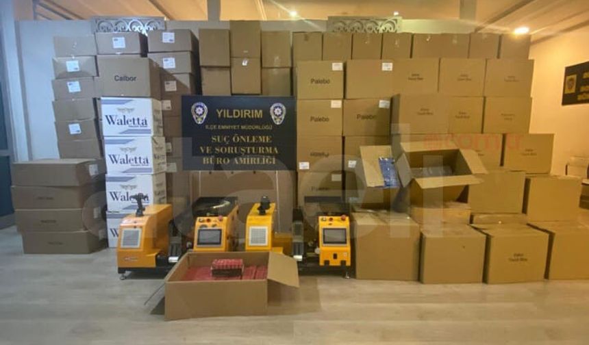 Bursa’da Kaçak Sigara İmalathanesine Darbe